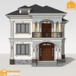 Chia sẻ File Sketchup Mẫu Biệt thự 2 tầng Tân cổ điển Sang trọng & Đẳng cấp